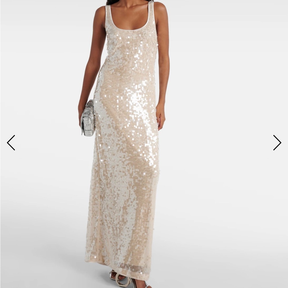 Champagne Sequin Evening Gown